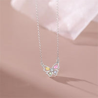 Thumbnail for Dainty Colorful CZ Inlaid Butterfly Necklace - ArtGalleryZen