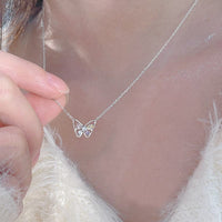 Thumbnail for Dainty Colorful CZ Inlaid Butterfly Necklace - ArtGalleryZen