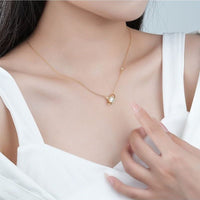 Thumbnail for Dainty Crystal Celestial Planet Star Pendant Necklace - ArtGalleryZen