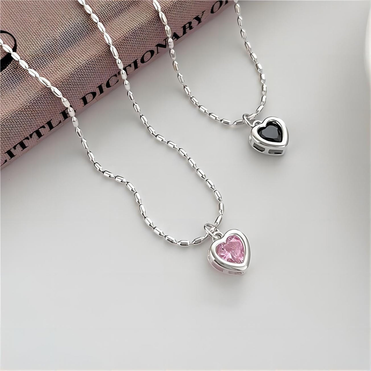 Dainty Crystal Heart Matching Necklace - ArtGalleryZen