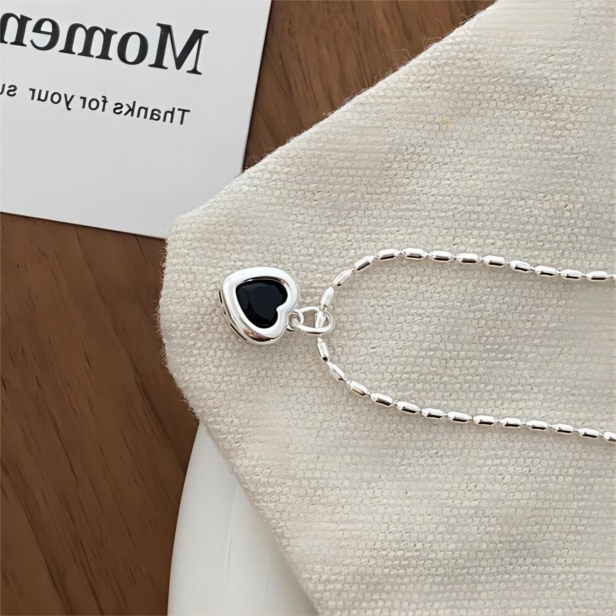 Dainty Crystal Heart Matching Necklace - ArtGalleryZen