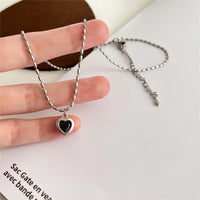 Thumbnail for Dainty Crystal Heart Matching Necklace - ArtGalleryZen