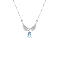Thumbnail for Dainty CZ Inalid Crystal Waterdrop Angel Wings Necklace - ArtGalleryZen