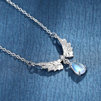 Thumbnail for Dainty CZ Inalid Crystal Waterdrop Angel Wings Necklace - ArtGalleryZen
