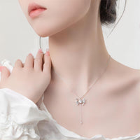 Thumbnail for Dainty CZ Inlaid Butterfly Wings Necklace - ArtGalleryZen