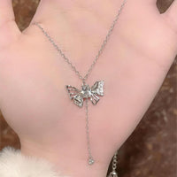 Thumbnail for Dainty CZ Inlaid Butterfly Wings Necklace - ArtGalleryZen