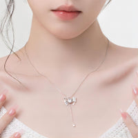 Thumbnail for Dainty CZ Inlaid Butterfly Wings Necklace - ArtGalleryZen