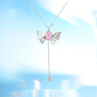 Thumbnail for Dainty CZ Inlaid Butterfly Wings Necklace - ArtGalleryZen