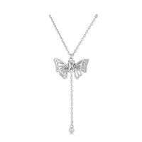 Thumbnail for Dainty CZ Inlaid Butterfly Wings Necklace - ArtGalleryZen