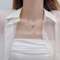 Thumbnail for Dainty CZ Inlaid Camellia Cable Chain Necklace - ArtGalleryZen