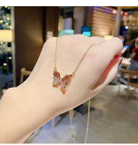 Thumbnail for Dainty CZ Inlaid Crystal Butterfly Necklace Earrings Ring Set - ArtGalleryZen