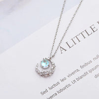 Thumbnail for Dainty CZ Inlaid Crystal Moon Necklace - ArtGalleryZen
