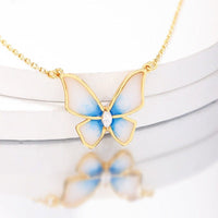 Thumbnail for Dainty CZ Inlaid Enamel Butterfly Necklace Bracelet Set - ArtGalleryZen