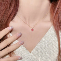 Thumbnail for Dainty CZ Inlaid Enamel Pink Cherry Blossom Pendant Necklace - ArtGalleryZen