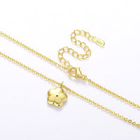 Thumbnail for Dainty CZ Inlaid Enamel Pink Cherry Blossom Pendant Necklace - ArtGalleryZen