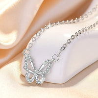Thumbnail for Dainty CZ Inlaid Hollowed-out Butterfly Necklace - ArtGalleryZen