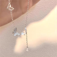 Thumbnail for Dainty CZ Inlaid Hollowed-out Trio Butterfly Necklace - ArtGalleryZen