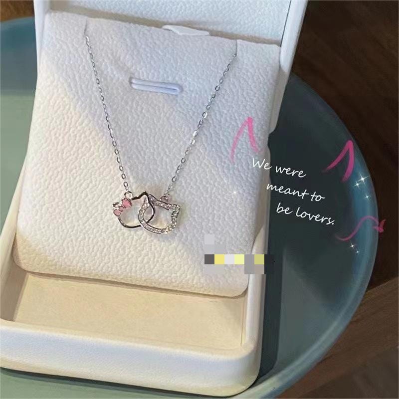 Dainty CZ Inlaid Kitty Pendant Necklace - ArtGalleryZen