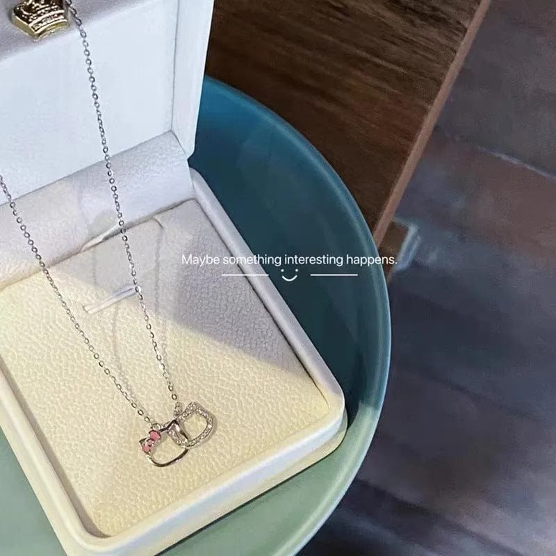 Dainty CZ Inlaid Kitty Pendant Necklace - ArtGalleryZen