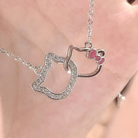 Thumbnail for Dainty CZ Inlaid Kitty Pendant Necklace - ArtGalleryZen