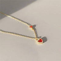 Thumbnail for Dainty CZ Inlaid Lock And Key Heart Necklace - ArtGalleryZen