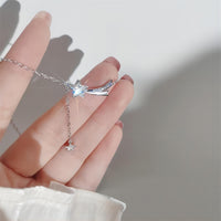 Thumbnail for Dainty CZ Inlaid Meteor Star Moon Phase Necklace - ArtGalleryZen