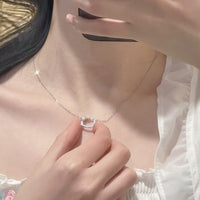 Thumbnail for Dainty CZ Inlaid Pearl Charm KT Pendant Necklace - ArtGalleryZen