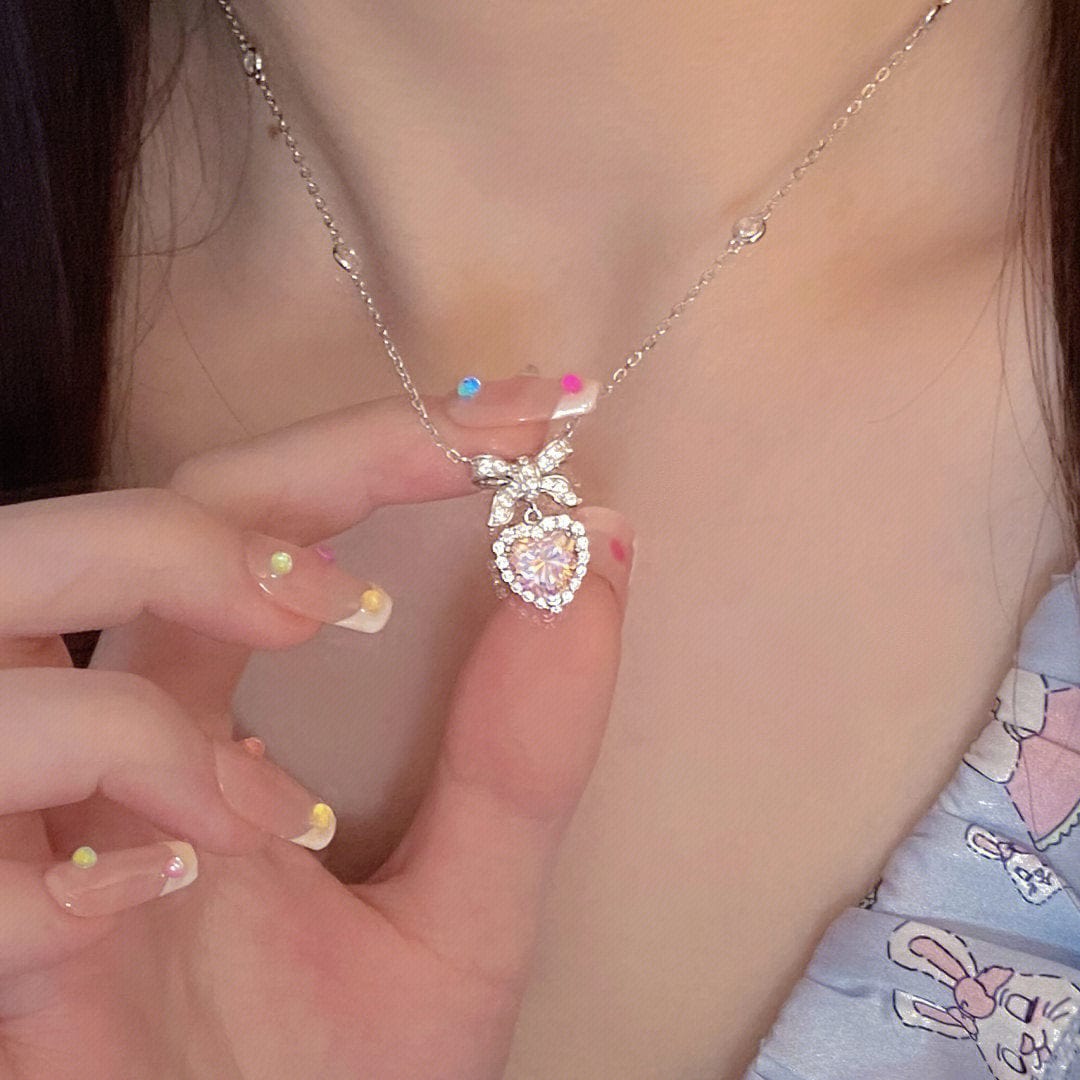 Sanrio CZ Inlaid Stainless Steel Hello Kitty Bangle Bracelet - Pink + Key Heart