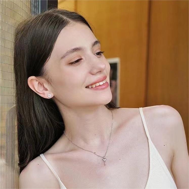 Dainty CZ Inlaid Pink Crystal Cupid Heart Wings Earrings - ArtGalleryZen