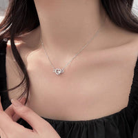 Thumbnail for Dainty CZ Inlaid Rolling Crystal Angel Heart Wings Necklace - ArtGalleryZen