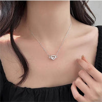 Thumbnail for Dainty CZ Inlaid Rolling Crystal Angel Heart Wings Necklace - ArtGalleryZen