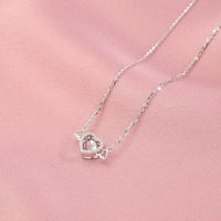 Thumbnail for Dainty CZ Inlaid Rolling Crystal Angel Heart Wings Necklace - ArtGalleryZen