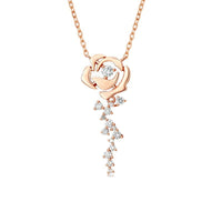 Thumbnail for Dainty CZ Inlaid Rose Necklace - ArtGalleryZen