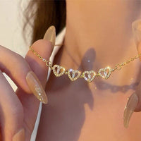 Thumbnail for Dainty CZ Inlaid Transformable Lucky Flower Heart Pendant Necklace - ArtGalleryZen