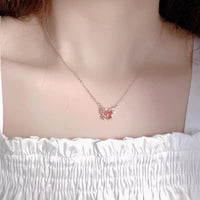 Thumbnail for Dainty Enamel Filigree Inlay Butterfly Necklace - ArtGalleryZen