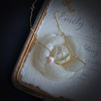 Thumbnail for Dainty Enamel Tulip Pearl Charm Rolo Chain Necklace - ArtGalleryZen
