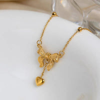 Thumbnail for Dainty Gold Bowknot Necklace - ArtGalleryZen
