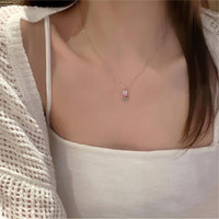 Thumbnail for Dainty Handmade CZ Inlaid Pink Tulip Chain Necklace - ArtGalleryZen