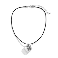 Thumbnail for Dainty Heart Pendant Wax Cord String Choker Necklace - ArtGalleryZen