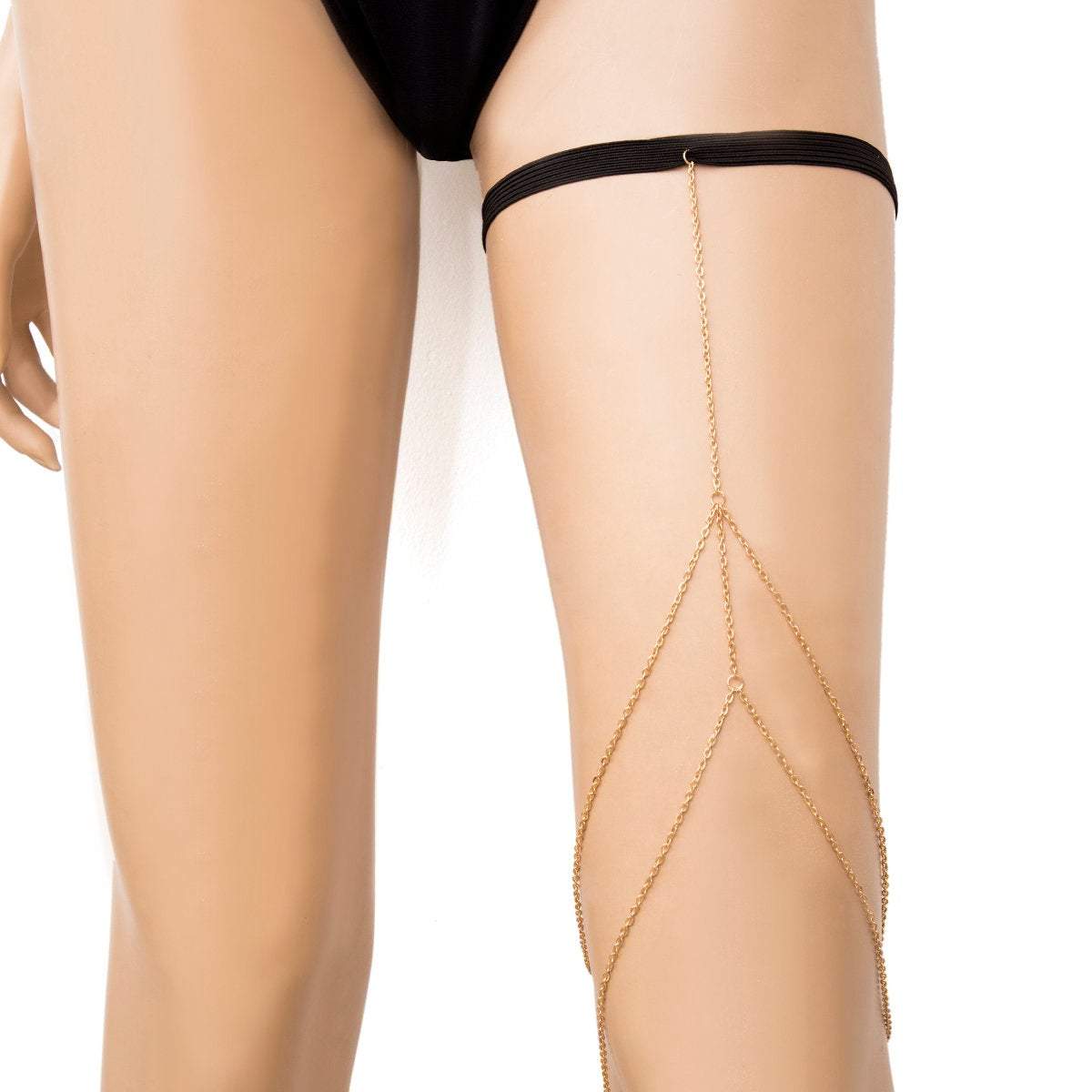 Dainty Layered Chic Womens Thigh Leg Chain - Bikini Beach Harness Body Chain - Body Jewelry Accessories for Women - ArtGalleryZen