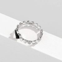Thumbnail for Dainty Silver Plated Black Heart Ring - ArtGalleryZen
