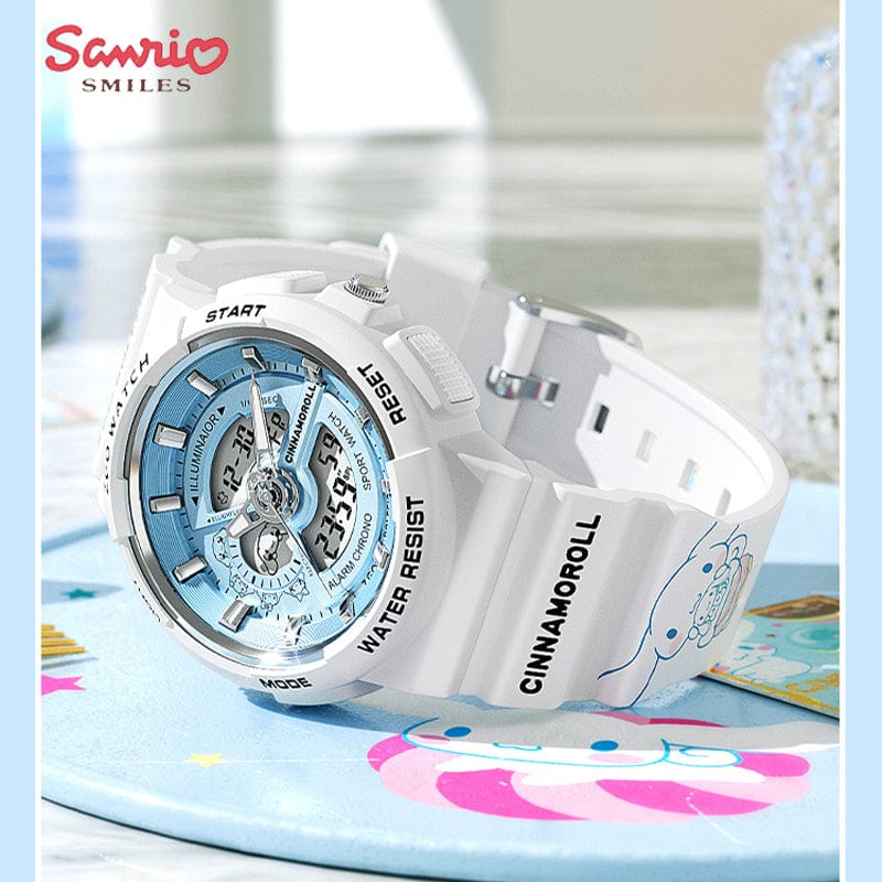 Genuine Sanrio Cinnamoroll Waterproof Multifunction Electronic Dual Display Quartz Watch - ArtGalleryZen