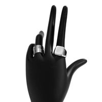 Thumbnail for Geometric 4 Pieces Silver Tone Stackable Ring Set - ArtGalleryZen