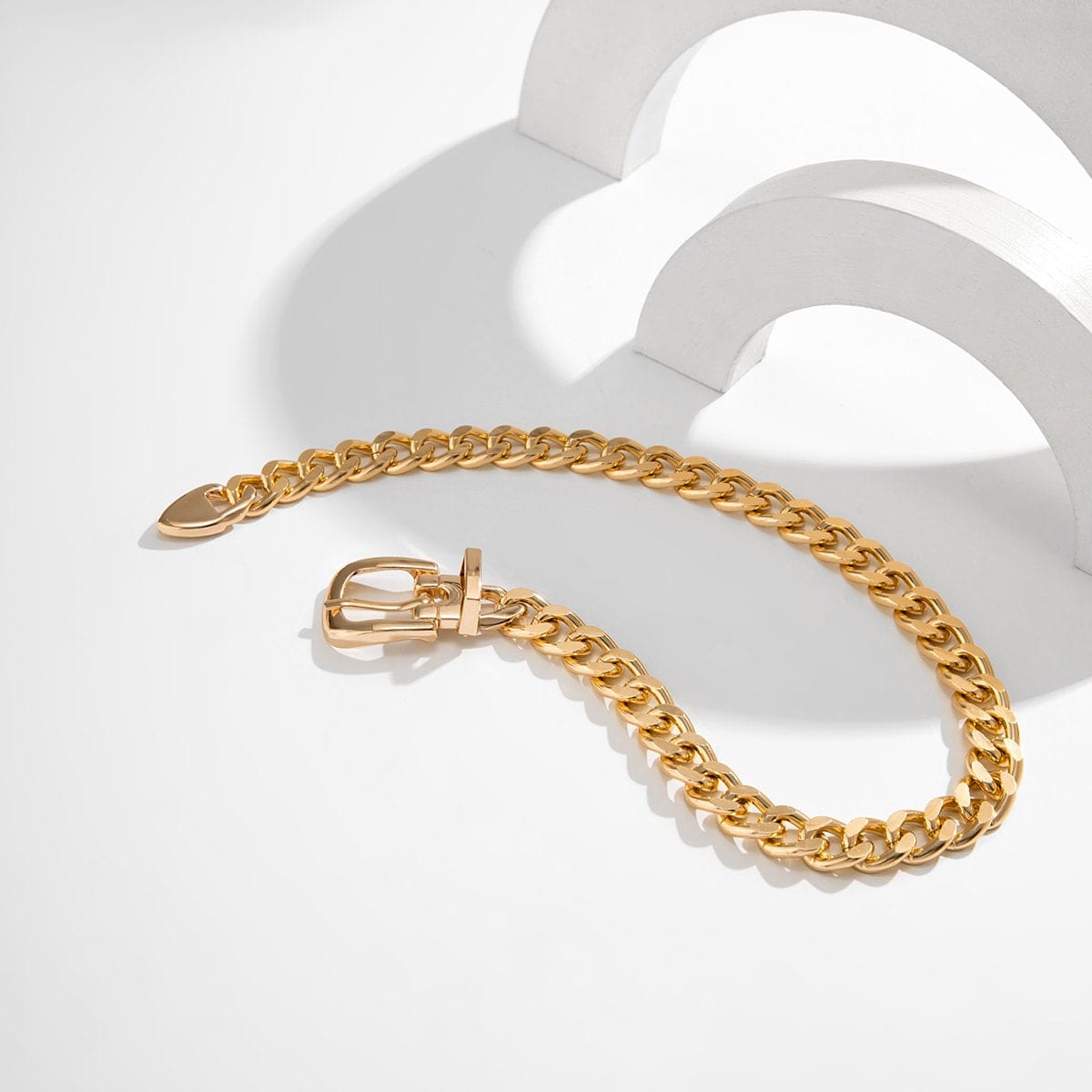 Geometric Chunky Belt Chain Choker Necklace - ArtGalleryZen