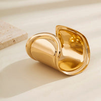 Thumbnail for Geometric Gold Silver Plated Metallic Open Wide Cuff Bangle Bracelet - ArtGalleryZen