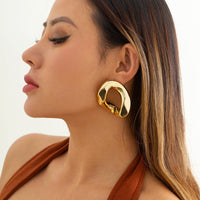 Thumbnail for Geometric Gold Silver Tone Chunky Hoop Earrings - ArtGalleryZen