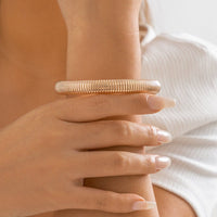 Thumbnail for Geometric Metallic Bangle Bracelet - ArtGalleryZen