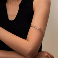 Thumbnail for Geometric Minimalist Upper Arm Cuff - ArtGalleryZen