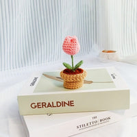 Thumbnail for Hand-knitted Potted Crochet Flower - ArtGalleryZen