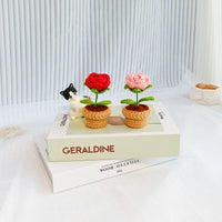 Thumbnail for Hand-knitted Potted Crochet Flower - ArtGalleryZen